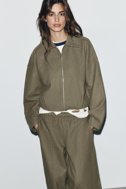 ZARA МЯГКИЙ БОМБЕР НА МОЛНИИ, ХАКИ