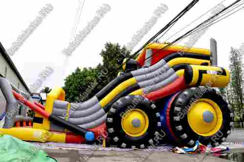 Детский надувной батут-горка "Бульдозер" 15*8*9 м