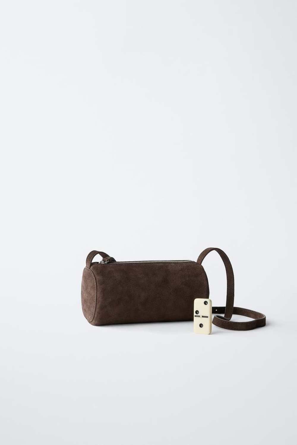 ZARA ЗАМШЕВАЯ СУМКАМ, КОРИЧНЕВЫЙ