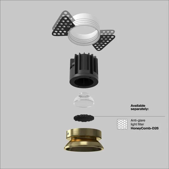 Встраиваемый светильник Раунд / Round 7 Вт 3000 К 50° Technical dl058-7w3k-trs-bs