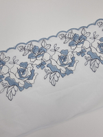 Вышивка на сетке голубой/серебро К791 правая 21 см