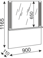 Туалетный столик с зеркалом, ящиками 90х35х75 см