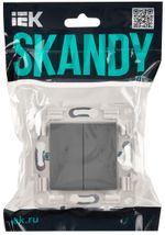 SKANDY Выключатель 2-клавишный с индикацией 10А SK-V09Gr серый IEK