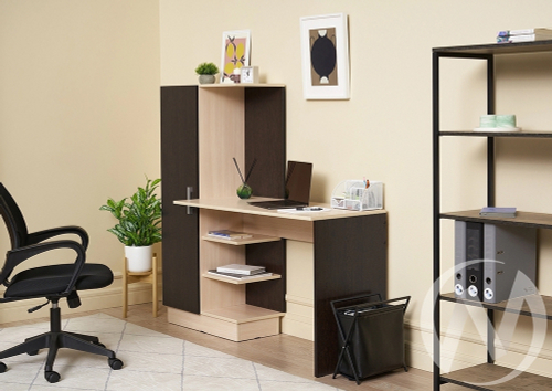 Стол компьютерный №1 (УПКФ) (Дуб беленый; венге ФВ)