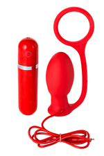 Стимулятор простаты с эрекционным кольцом Sens Ass (10 режимов) (Цвет: красный)