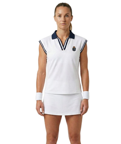 Женское теннисное поло Monte-Carlo Country Club MCCC V-Neck - white