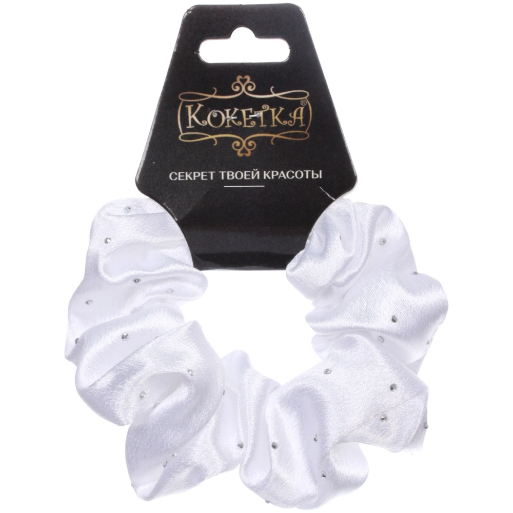Резинка для волос атласная «DesignPRO», цвет белый, d-10см