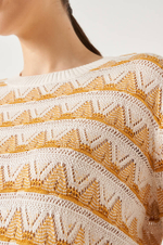 22825 Джемпер женский (горчично-молочный)