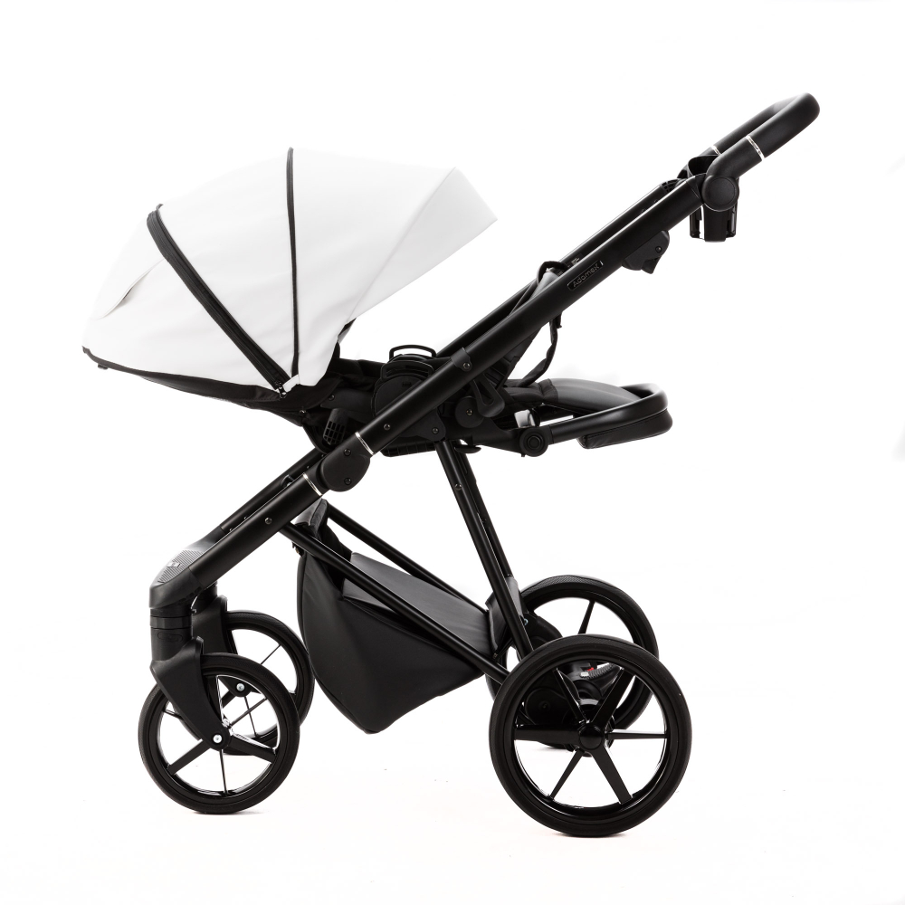 Детская универсальная коляска Adamex Vasco Deluxe V-SA1 2 в 1, Белая Эко-кожа