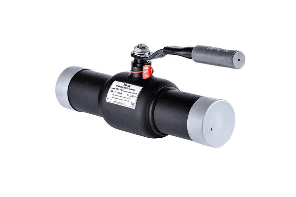 Кран шаровой стальной 11с67п Ру40 Ду25 под приварку Titan