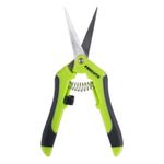 Изогнутые ножницы procut curved blades с открытыми остроконечными лезвиями и ярко-зелеными ручками на белом фоне