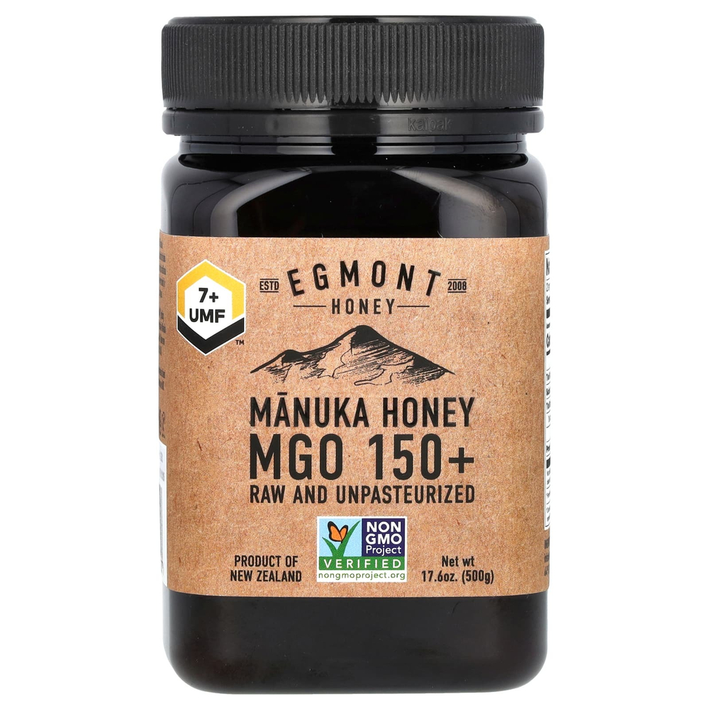 Egmont Honey, Мед манука, необработанный и непастеризованный, UMF 7+, MGO 150+, 500 г (17,6 унции)