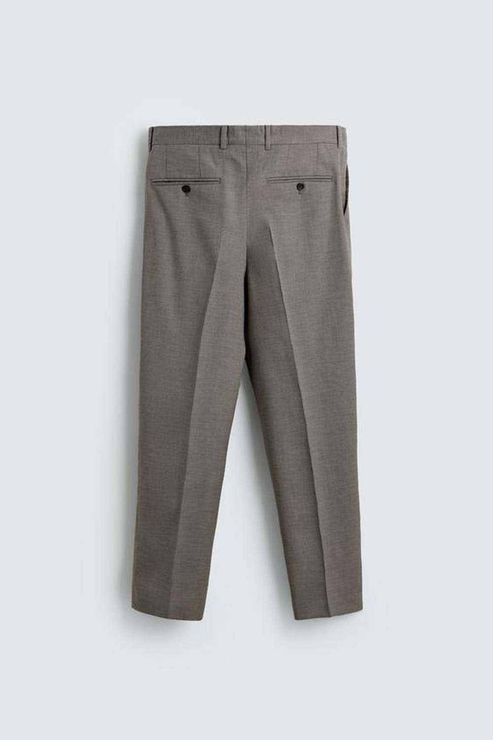 ZARA БРЮКИ КОСТЮМНЫЕ В КЛЕТКУ СО СКЛАДКАМИ, БЕЖЕВЫЙ