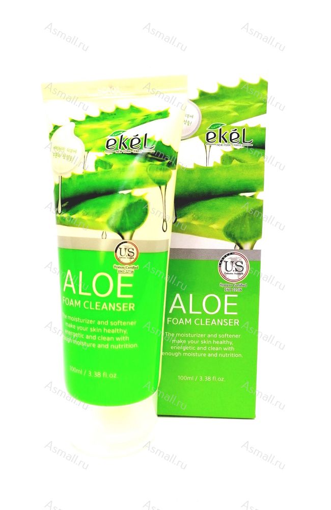 Нежная пенка для умывания с экстрактом АЛОЭ Aloe Foam Cleanser, EKEL, Корея, 100 мл.