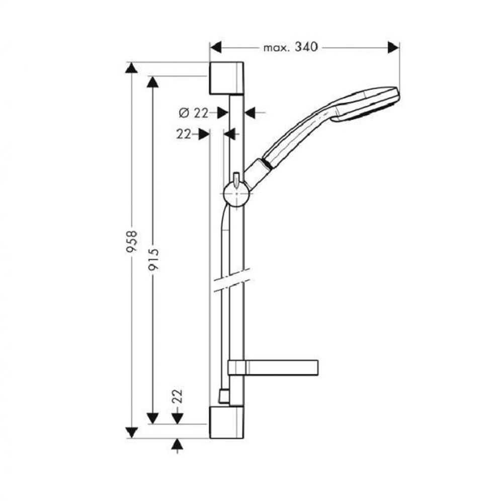 Душевой набор Hansgrohe Croma 100 Multi 27774000 Unica'C