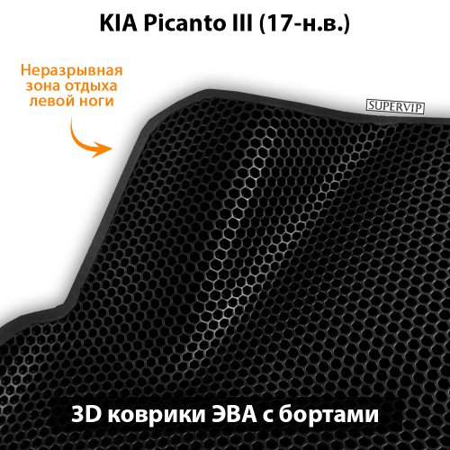 Автомобильные коврики ЭВА с бортами для KIA Picanto III (17-н.в.)