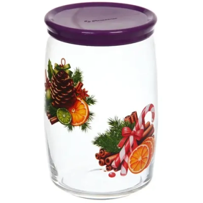 Банка для сыпучих продуктов 1100мл «Зимняя фантазия» 6 видов