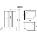 Душевая кабина Niagara Eco 100x80 L E100/80/40L/TN без гидромассажа