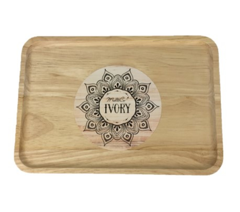 Блюдо прямоугольное из гевеи 23*16 см