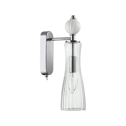 8268/1W NEOCLASSI хром/белый/прозрачный, металл/керамика/стекло Бра Е14 1*40W 220V EMILY