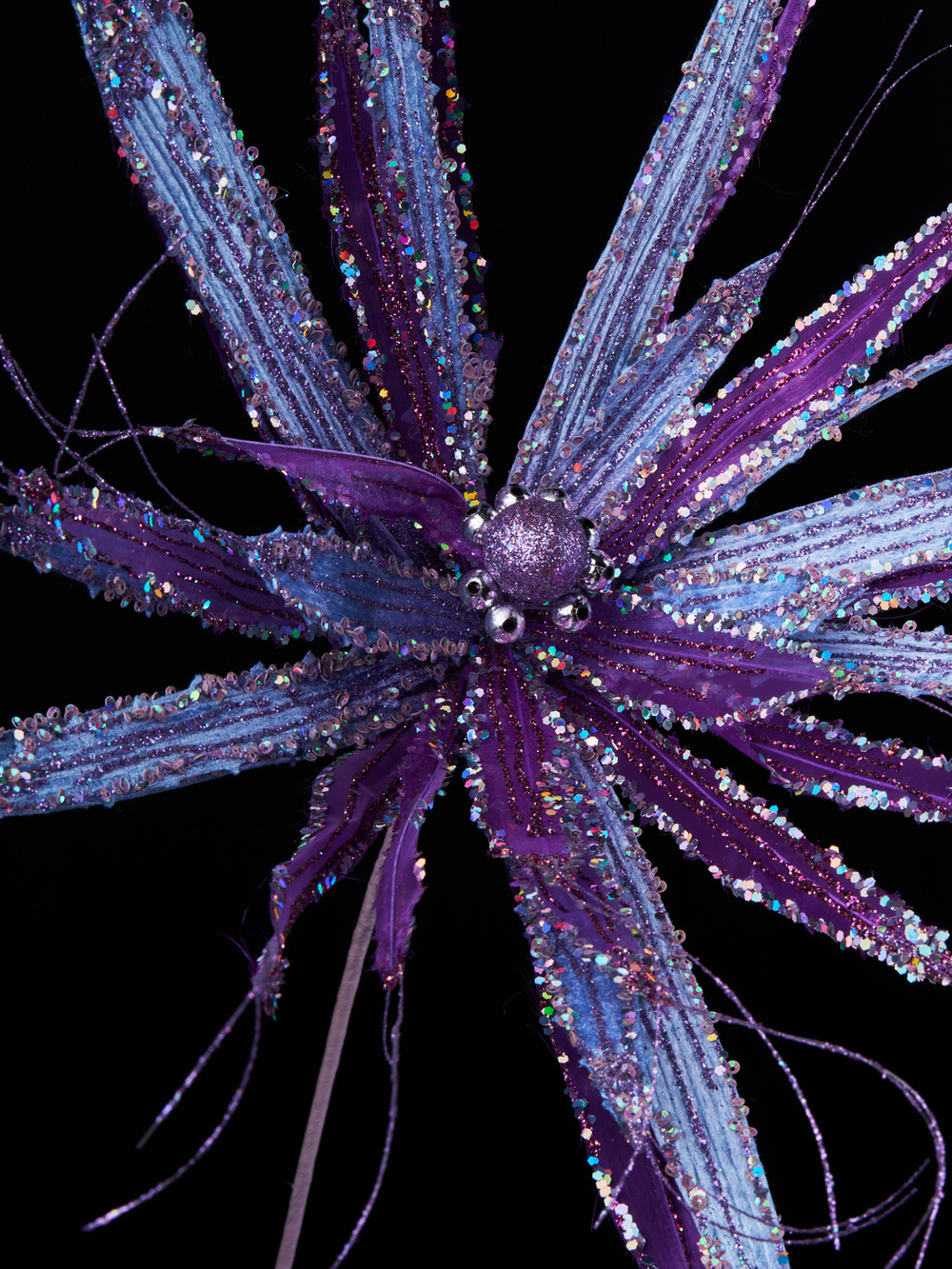 Фантазийный цветок 48х66см ChristmasDeLuxe фиолетово-голубой