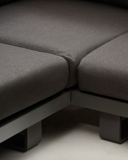 5-местный угловой диван и стол Tosqueta из алюминия и массива тикового дерева La Forma Испания 