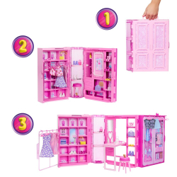 Barbie - Гардероб мечты куклы Барби с одеждой Wardrobe 3.0 + аксессуары HXD59 / артикул   HXD59  / GTIN 194735227402