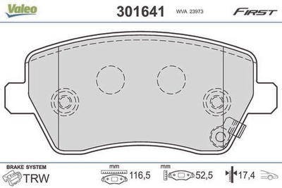 VALEO - 301641-VAL - Brake Pad Set, disc brake