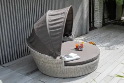 "Стильяно" плетеная кровать круглая, цвет бежевый