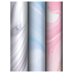 Упаковочная бумага глянц. 70*100см. "Marble" 80 г/м2, разноцветный принт, 3 диз. (MESHU)