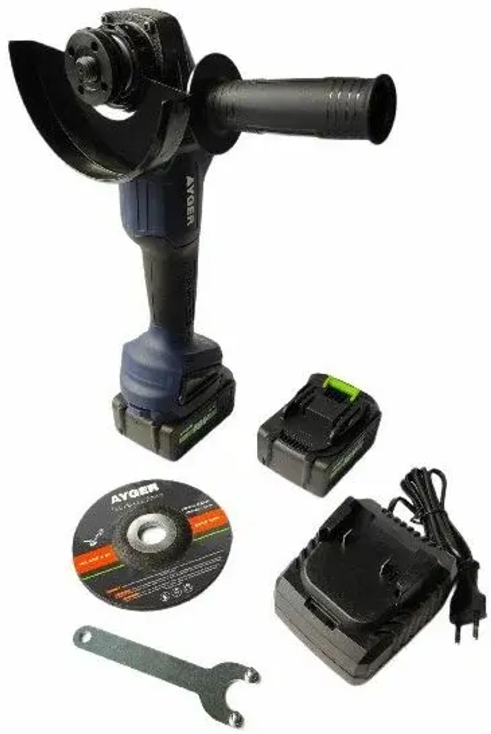 Машина углошлифовальная аккумуляторная AYGER бесщеточная, с двумя аккумуляторами 4Ah AG18BL4