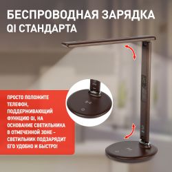 Настольный светильник ЭРА NLED-505-10W-BR светодиодный коричневый