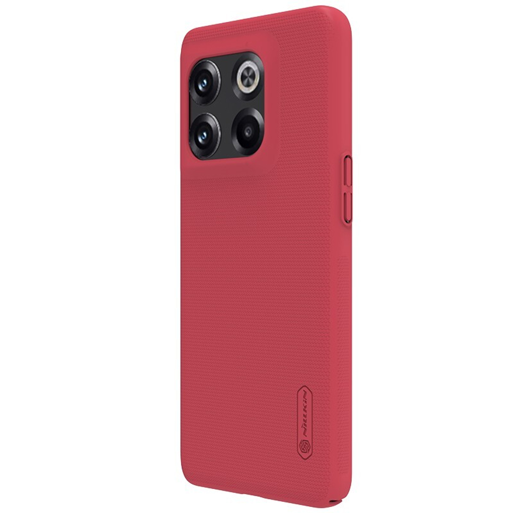 Жесткий чехол красного цвета от Nillkin для OnePlus ACE Pro и 10T 5G, серия Super Frosted Shield
