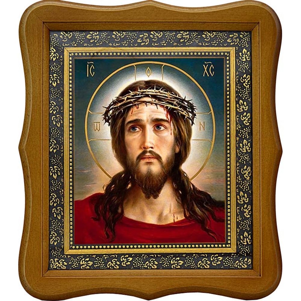 Иисус Христос в терновом венце. Икона на холсте.