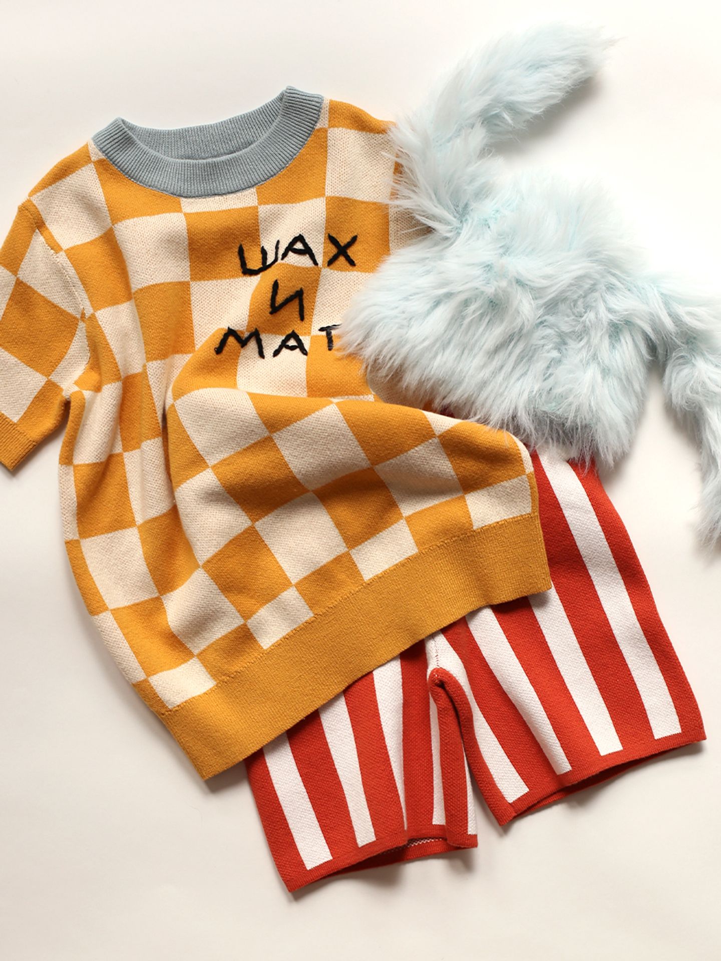 Шапка с ушами голубая "Зайка"