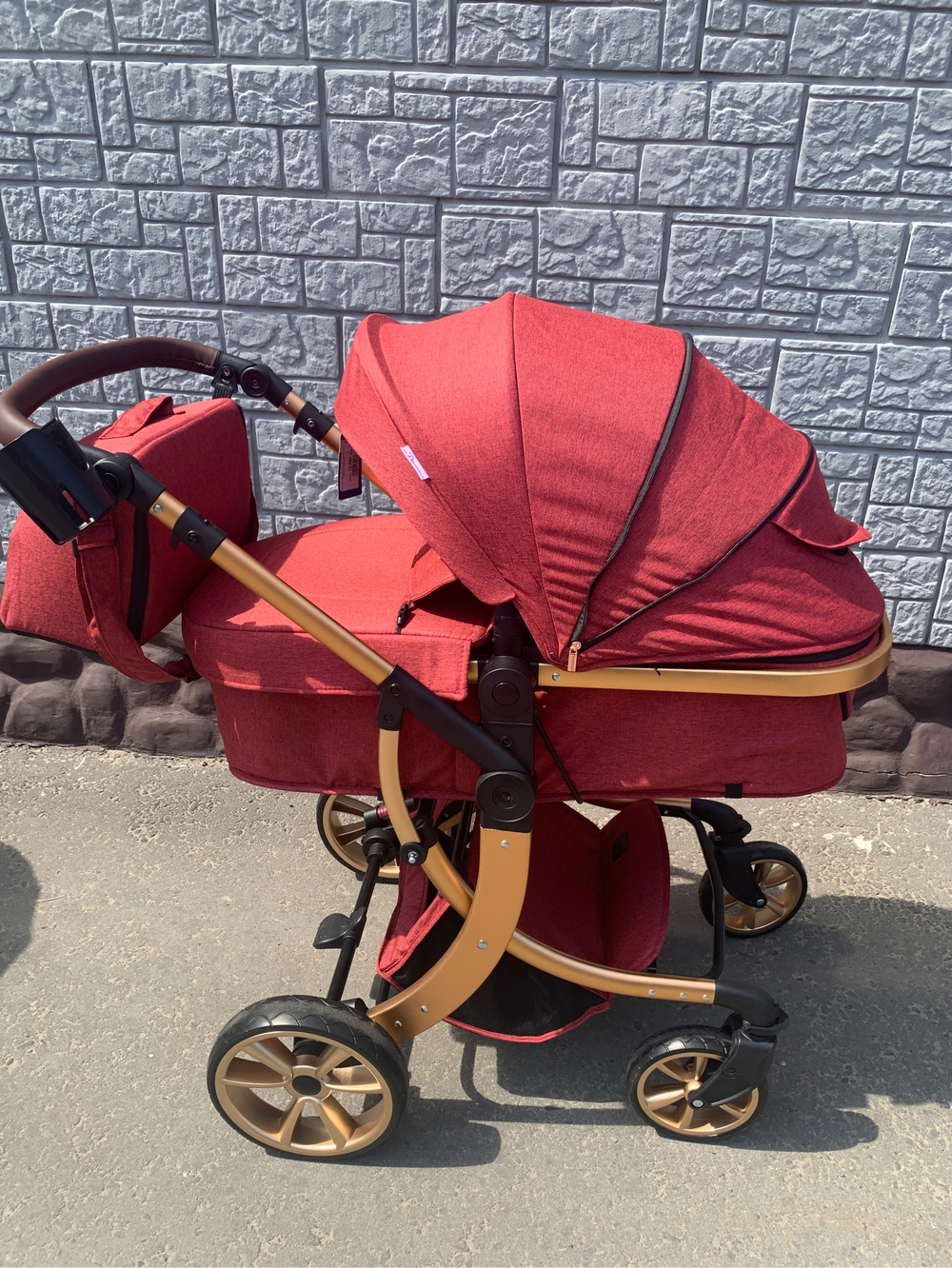 Коляска-трансформер 2в1 DAREX 608 Бордовый текстиль