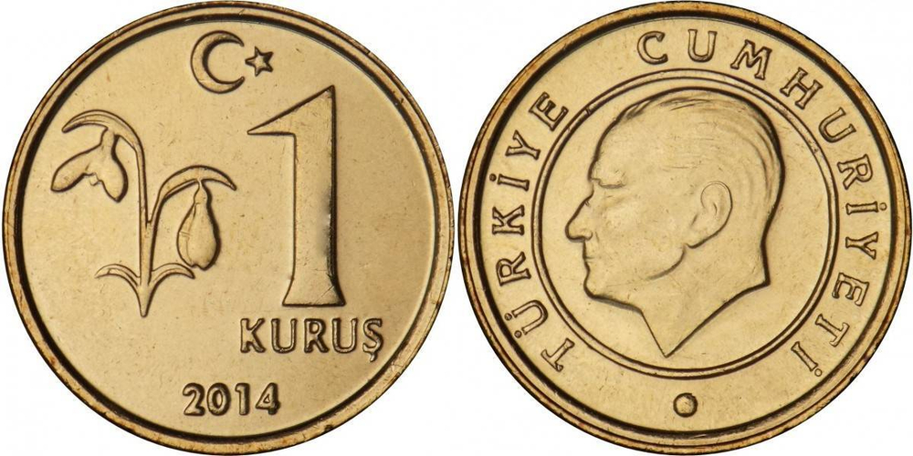 Турция 1 куруш, 2009-2024 Мустафа Кемаль Ататюрк XF
