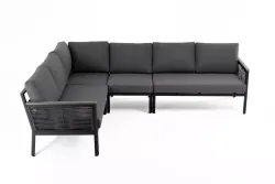 "Париж" угловой модульный диван, каркас из алюминия, цвет серый