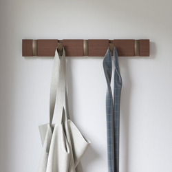 Вешалка настенная горизонтальная Umbra Flip 5 крючков коричневая