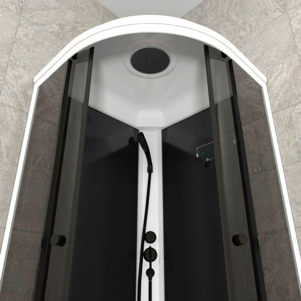 Душевая Кабина Грэй-Блэк 90*90 В