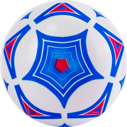 Мяч детский с рисунком Геометрия, MD-23-02, диам. 23 см, ПВХ, бело-голубой