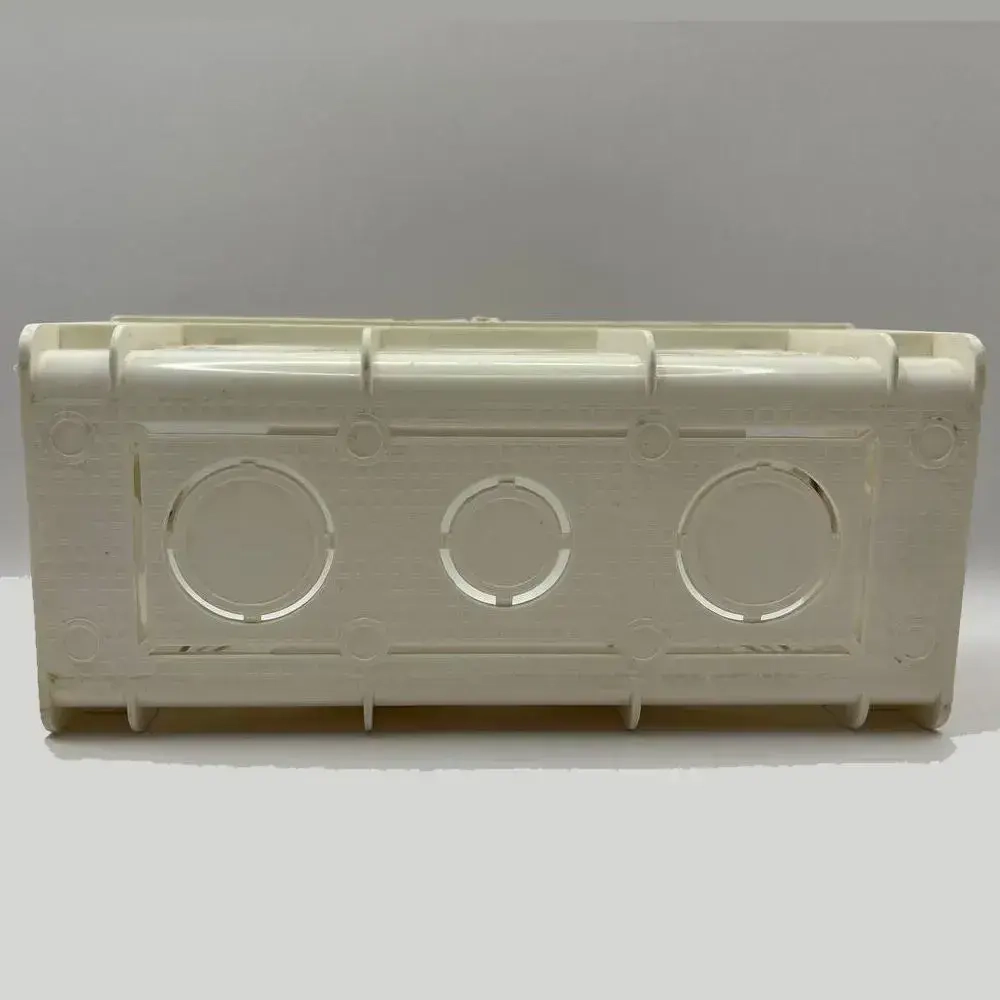 Подрозетник для двойной розетки, прямоугольный 67х145х50 Установочная коробка для монтажа двойных розеток с USB, выключателей, Удобный плавающий крепёж