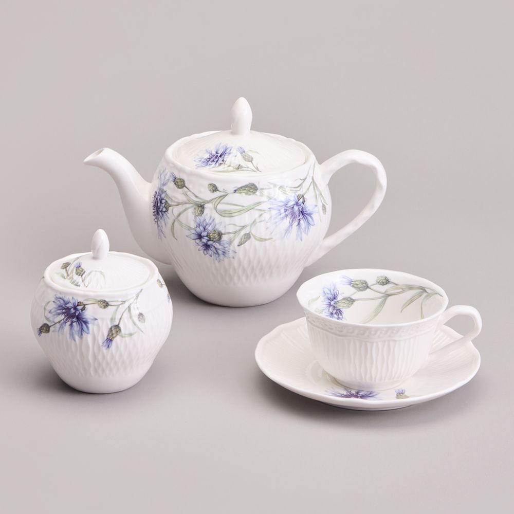ЧАЙНЫЙ СЕРВИЗ LEFARD "ВАСИЛЬКИ" НА 6 ПЕР. 14 ПР. 800/300/250 МЛ