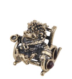 AM-4038 Фигурка «Ежик Уютная Жизнь» (латунь, янтарь)