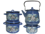 Набор кастрюль "Голубика" с чайником