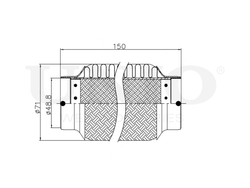 Гофра глушителя 48x150 мм InnerBraid UNIO EXP-48150
