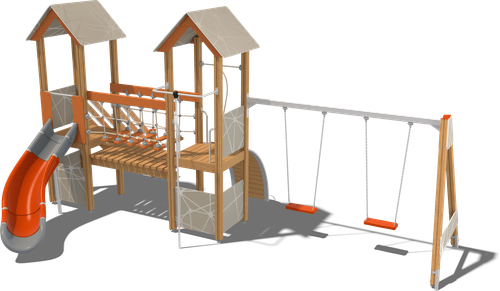 Детский городок Ярославль (стойки дуб, паттерн Vector)