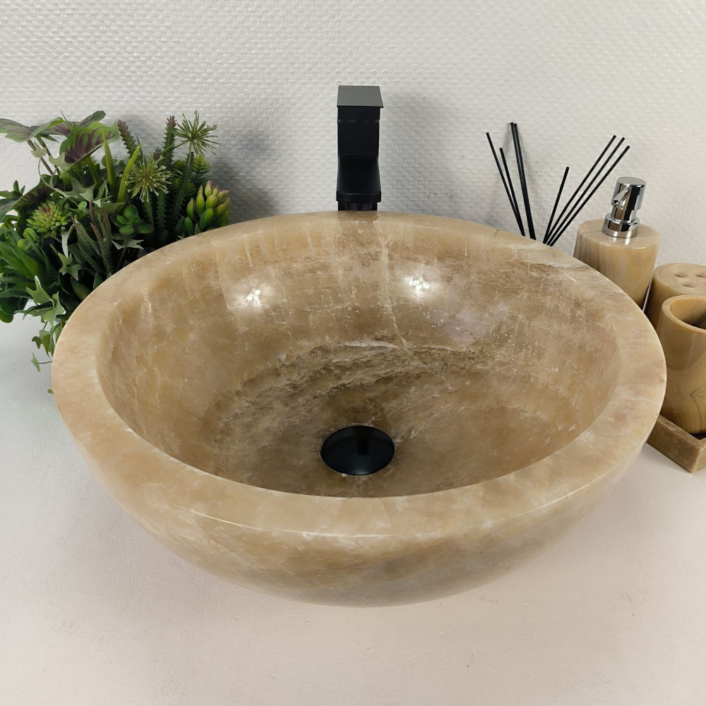 Раковина из оникса Bowl Yellow BO-64724 45*45*17 0200