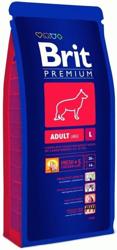 Brit Premium Dog Adult L 15.0 (д/крупных пород от 1-7 лет) сухой д/собак
