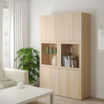 Книжный шкаф -  BESTÅ / BESTА IKEA/ БЕСТА/ БЕСТО ИКЕА, 120х42х193 см,   под беленый дуб
